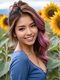 A young Peruvian woman with perfect curves walking through Patagonia's beautiful landscapes